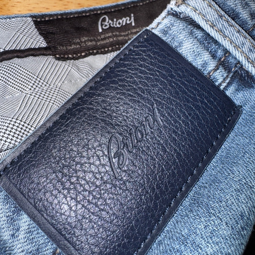 MINT Men’s Brioni Italy ‘Livigno’ Washed Stretch Denim Jeans Pants 40/42 x 30”